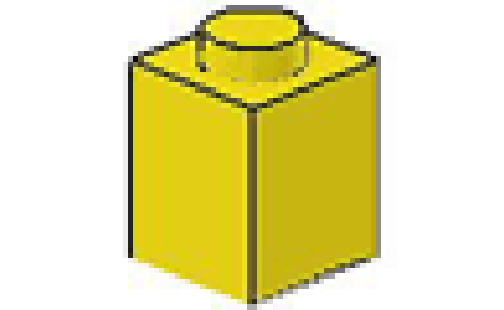 Lego kostka  1 x 1 žlutá