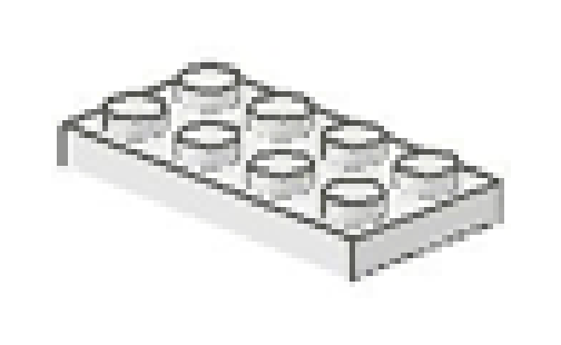 Lego kostka 2 x 4 bílá
