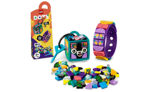 LEGO DOTS 41945 Neonový tygr – náramek & ozdoba na tašku