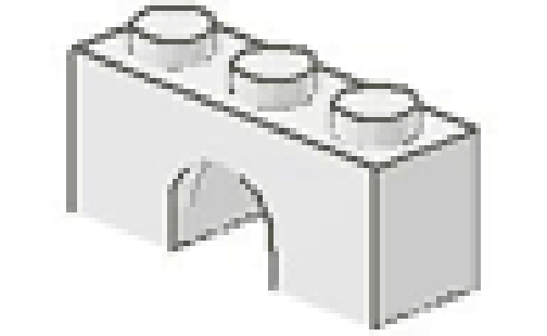 Lego kostka 1 x 3 bílá