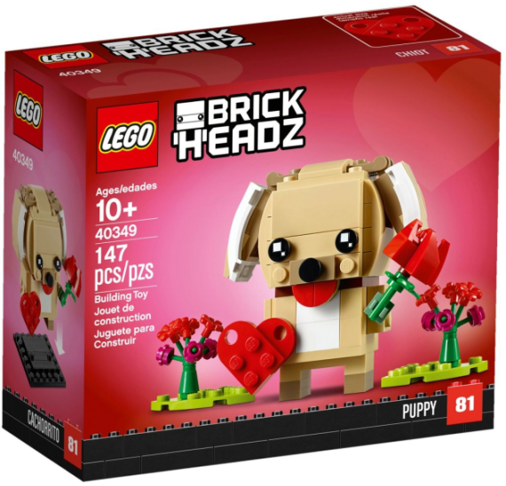 LEGO BrickHeadz 40349 Valentýnské štěňátko - balení 