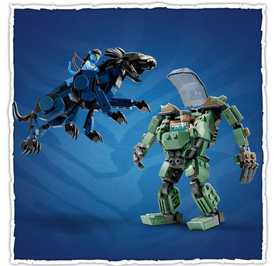 LEGO Avatar 75571 Neytiri a thanator vs. Quaritch v AMP obleku